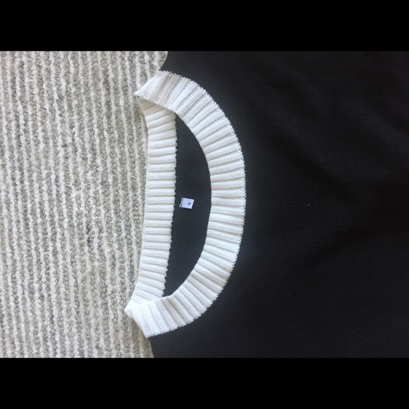 Black and white sweater dress with button detail - Picture 3 of 4